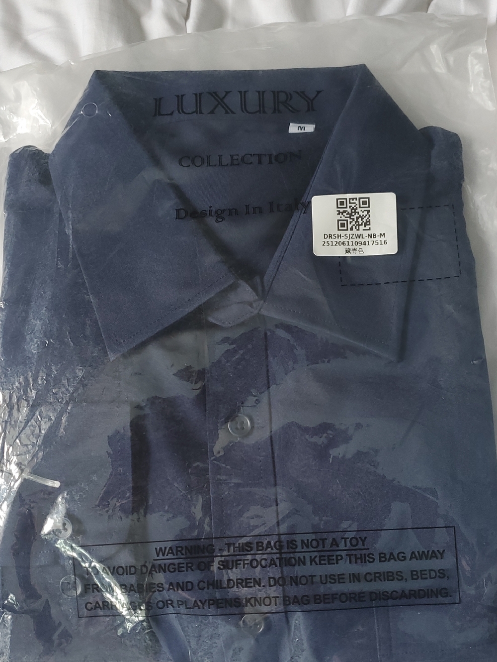 Men's Italian Design Navy Dress Shirt